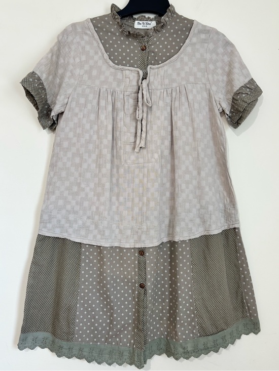 Source Unknown Dresses & Skirts - Vintage 90's boho slouchy cottage colorblock short sleeve layered mini dress